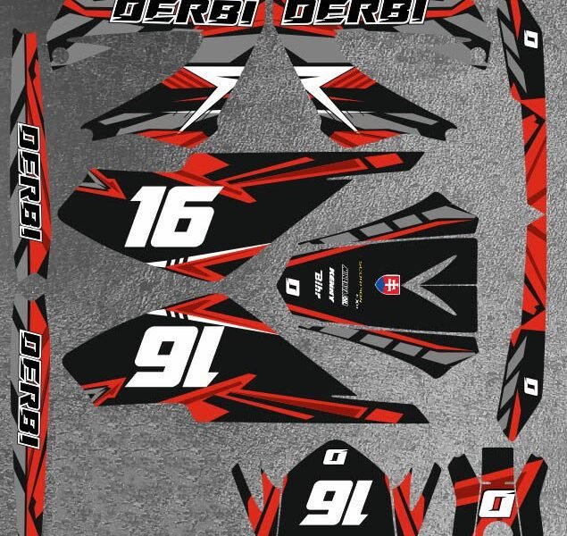 kit déco derbi 50 xtreme xrace carem rouge