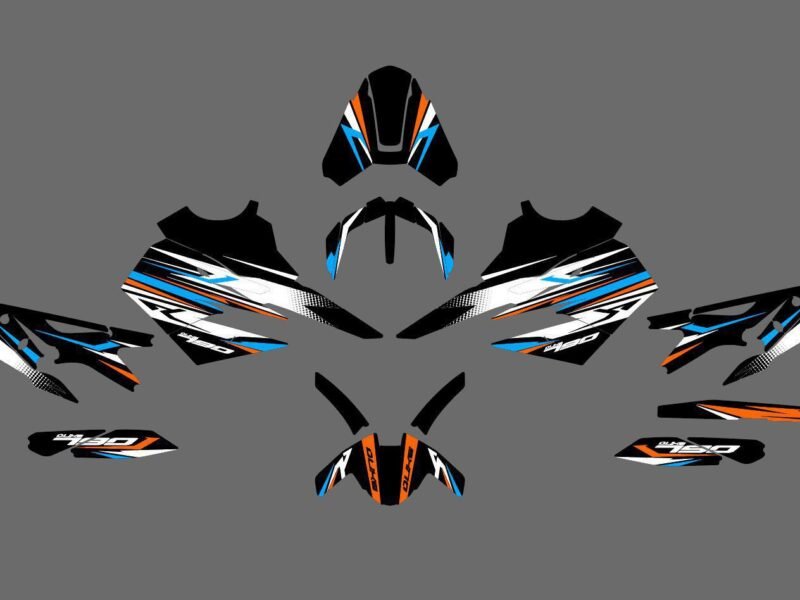 kit déco ktm 790 / 890 duke ligne bleu / orange