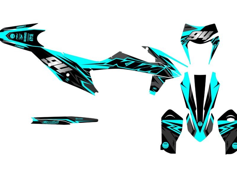 kit déco ktm exc / exc f (2020 2023) airon bleu