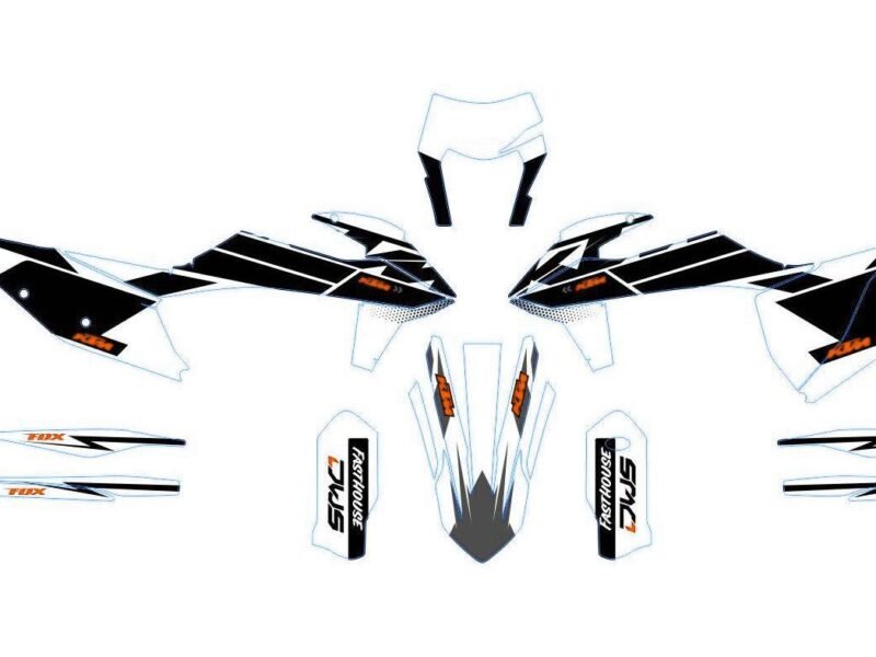 kit déco ktm exc / exc f (2020 2023) blanc