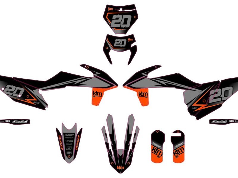 kit déco ktm exc / exc f (2020 2023) koy orange