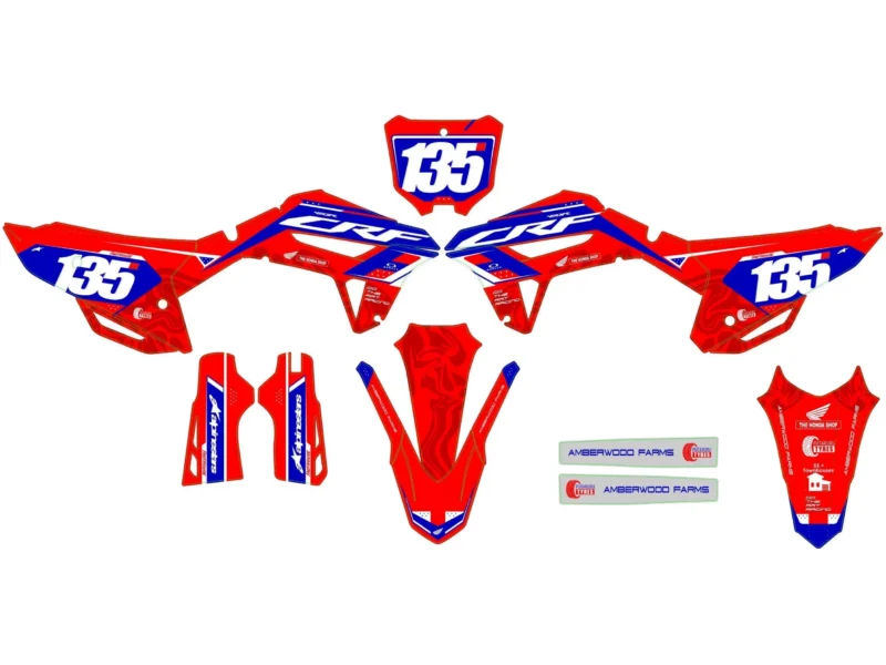 kit déco honda 450 crf (2021 2024) effet rouge
