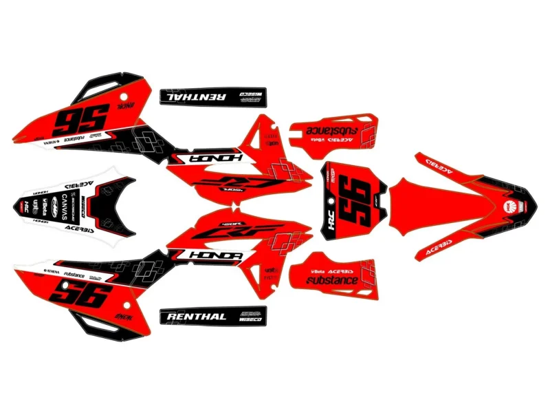 kit déco honda 450 crf (2021 2024) geometric rouge