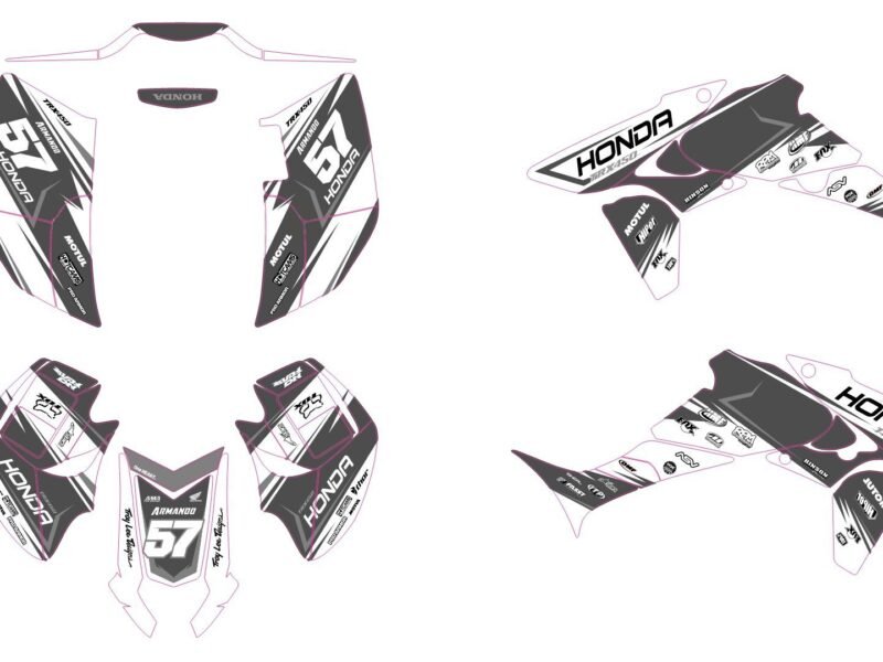 kit déco honda 450 trx airon gris