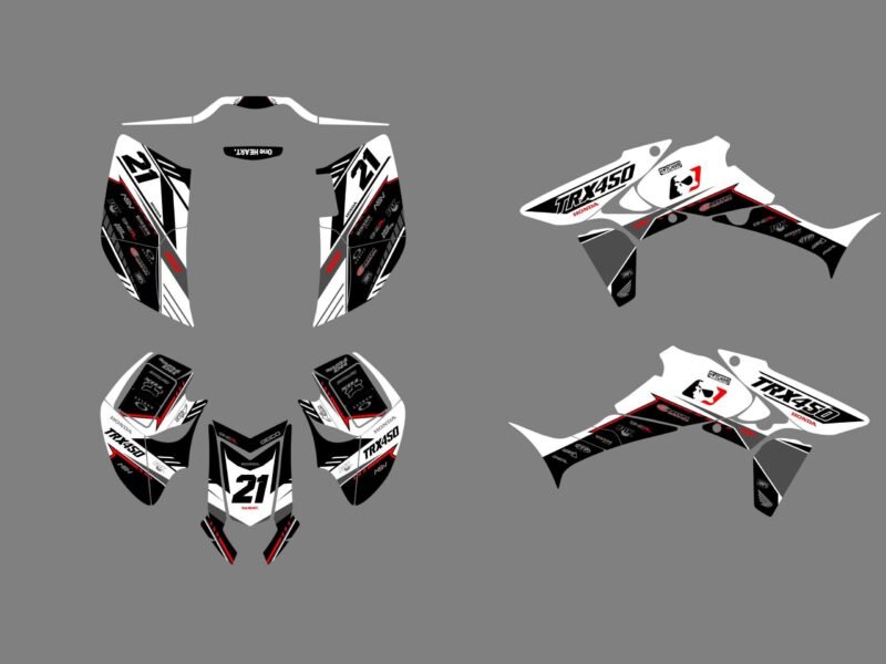 kit déco honda 450 trx racing blanc #2