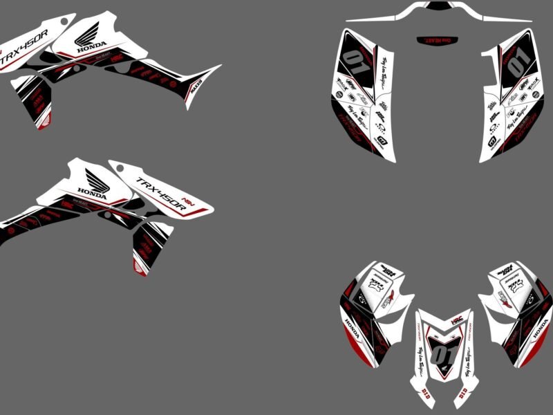 kit déco honda 450 trx racing blanc