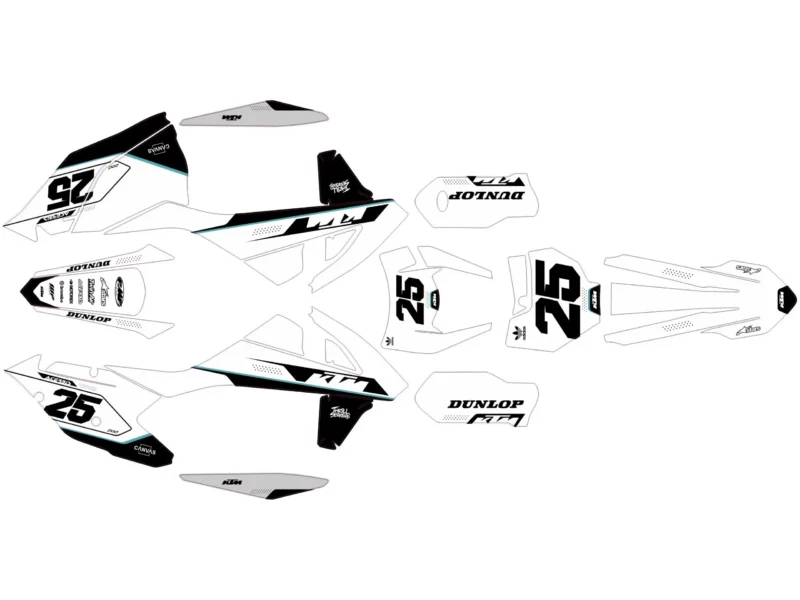 kit déco ktm exc / exc f (2017 2019) factory blanc