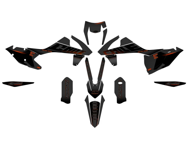 kit déco ktm exc / exc f (2017 2019) factory gris