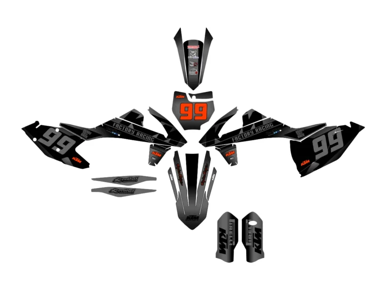 kit déco ktm exc / exc f (2017 2019) factory gris #4