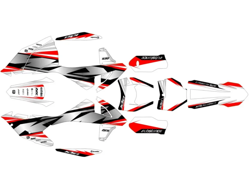 kit déco ktm exc / exc f (2017 2019) race rouge
