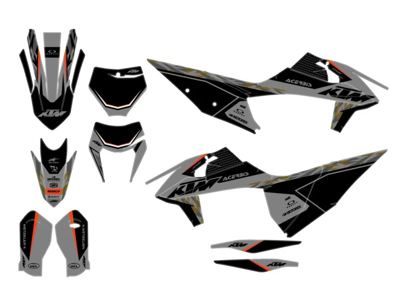 kit déco ktm exc / exc f (2020 2023) low gris