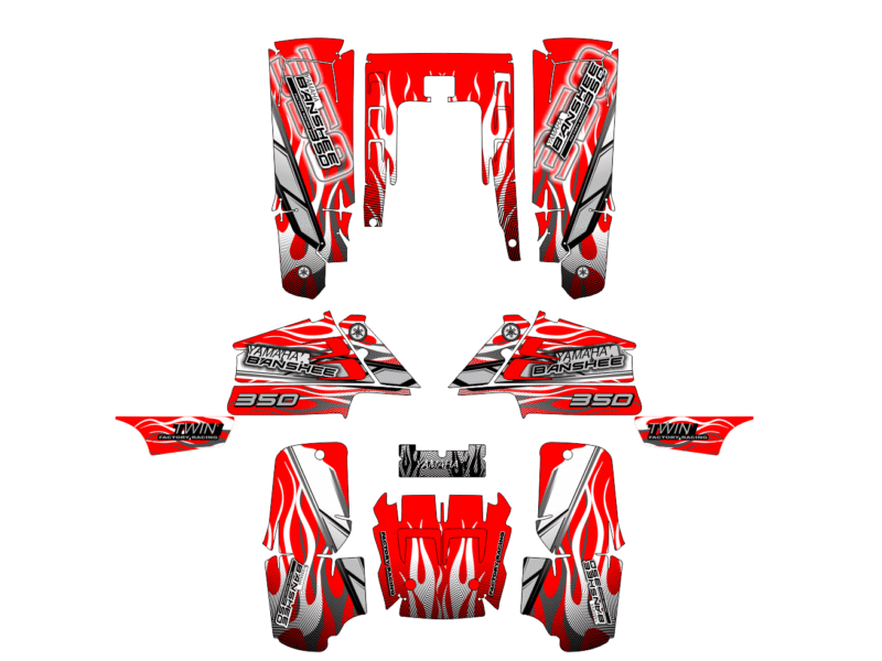 kit déco yamaha 350 banshee factory rouge