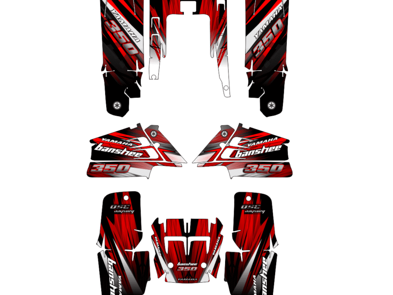 kit déco yamaha 350 banshee racing rouge