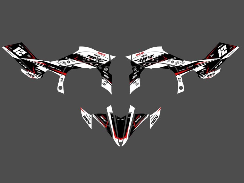 kit déco yamaha yfm 450 yfz airon rouge #2