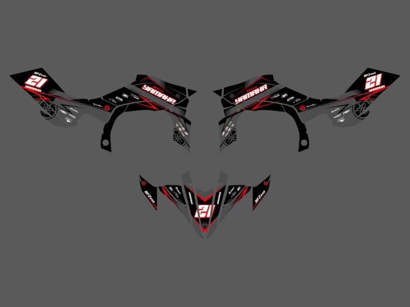 kit déco yamaha yfm 450 yfz blast rouge #2