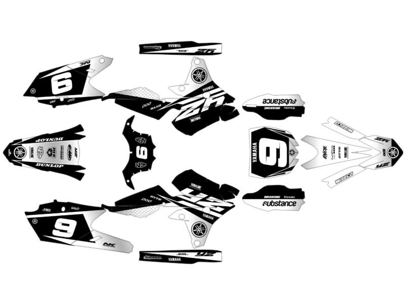kit déco yamaha 450 yzf (2014 2017) racing blanc