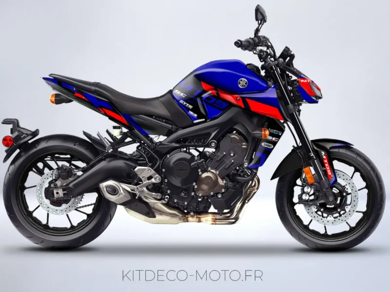 kit déco yamaha mt 09 racing bleu / rouge