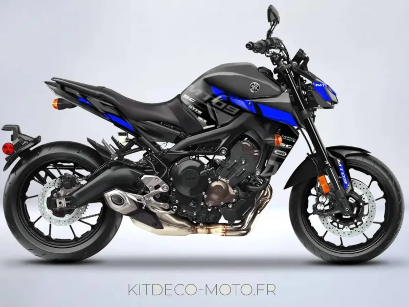 kit déco yamaha mt 09 racing gris / bleu