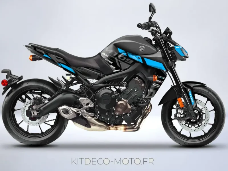 kit déco yamaha mt 09 racing gris / cyan