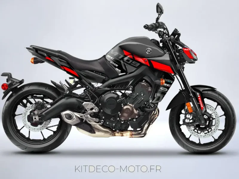 kit déco yamaha mt 09 racing gris / rouge
