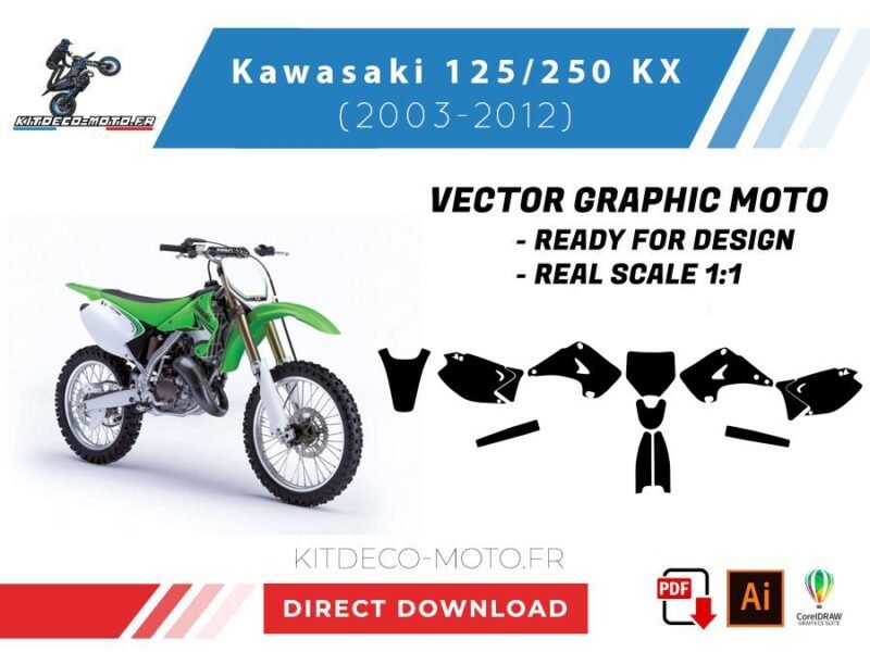 template kawasaki 125 250 kx (2003 2012) vector