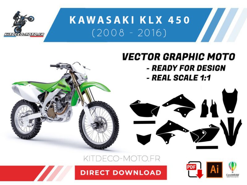template kawasaki 200 kdx (1989 1994) vector