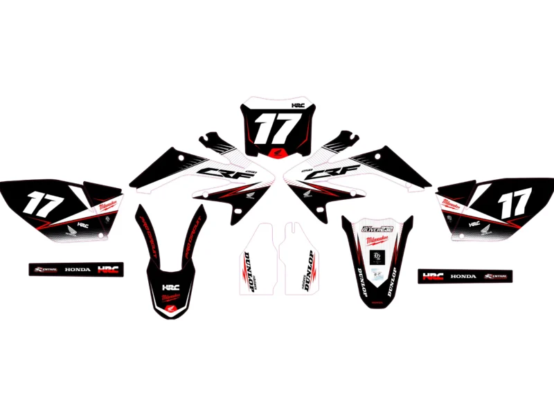kit déco honda 250 crf (2004 2005) racing blanc