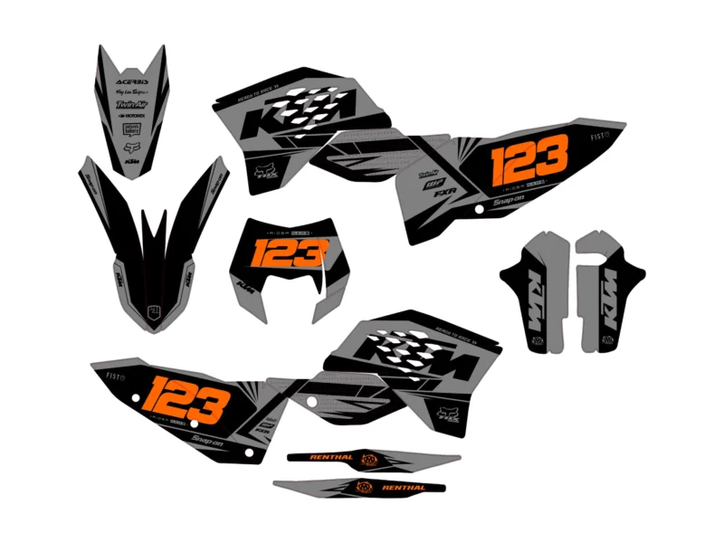 kit déco ktm exc / exc f (2008 2011) gris détail