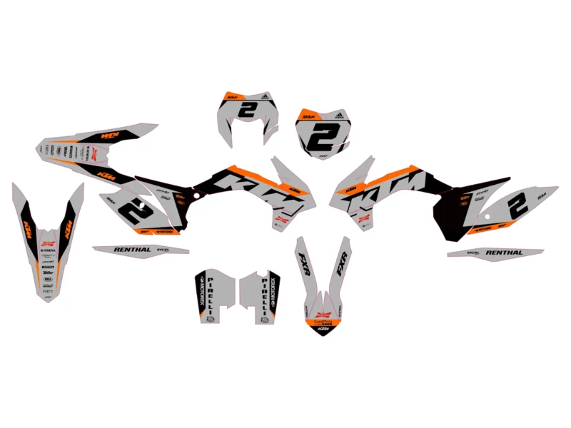kit déco ktm exc / exc f (2014 2016) race gris
