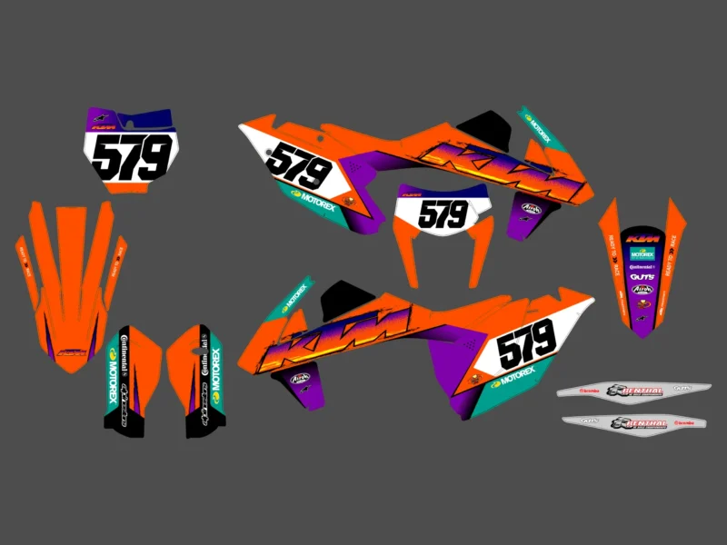 kit déco ktm exc / exc f (2017 2019) retro