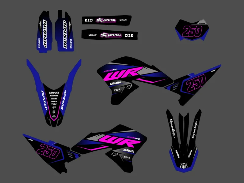 kit déco yamaha wr250x – race rose / bleu