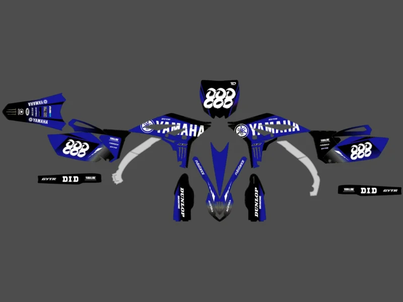 kit déco yamaha 250 yzf (2010 2013) factory bleu
