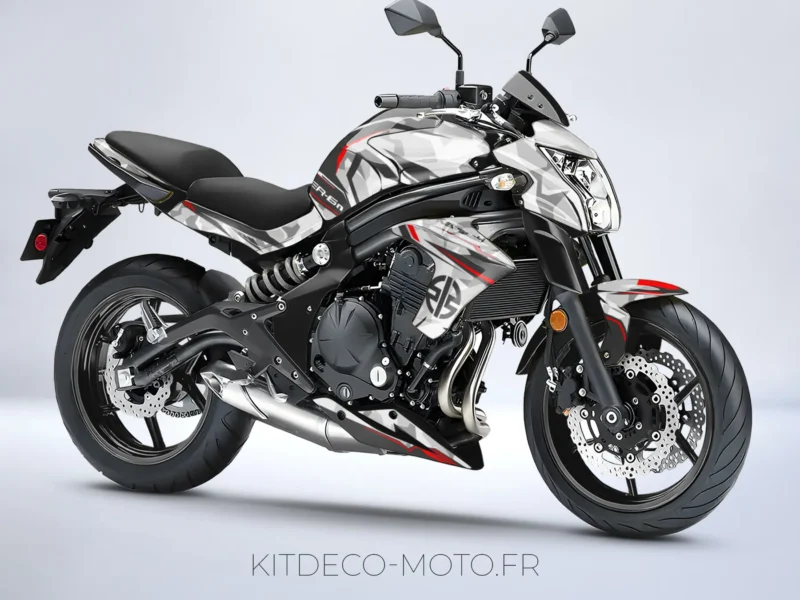 kit déco kawasaki er 6n (2012 2016) camo rouge