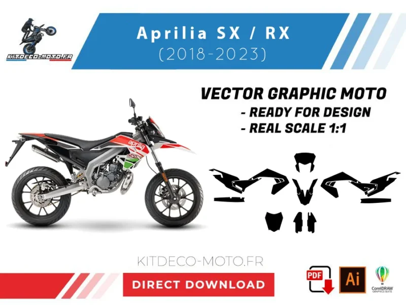 template aprilia 50 sx / rx (2018 2023) vector