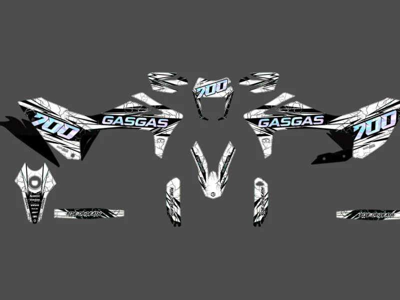 kit déco gasgas 700 sm / es eclair blanc
