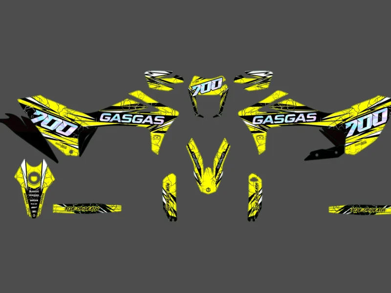 kit déco gasgas 700 sm / es eclair jaune