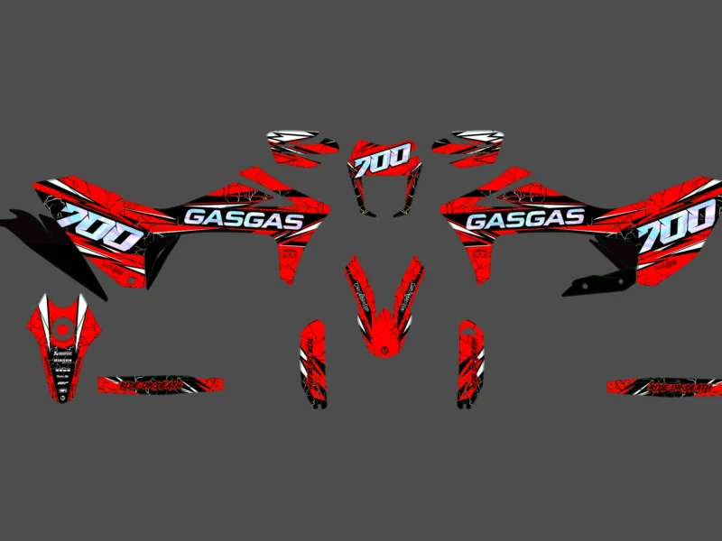 kit déco gasgas 700 sm / es eclair rouge