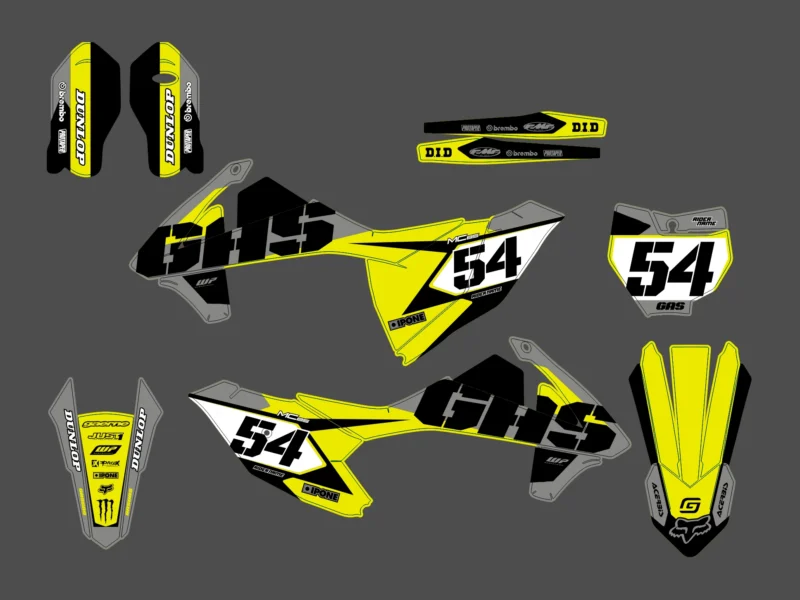 kit déco gasgas 85 mc poly jaune