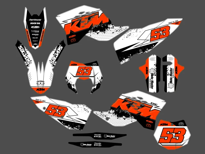 kit déco ktm exc / exc f (2008 2011) light blanc