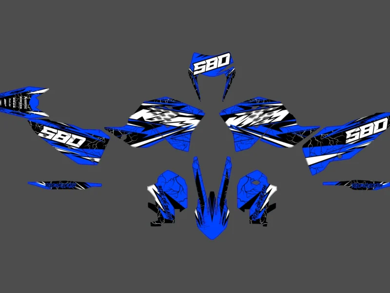 kit déco ktm exc / exc f (2008 2011) stark bleu