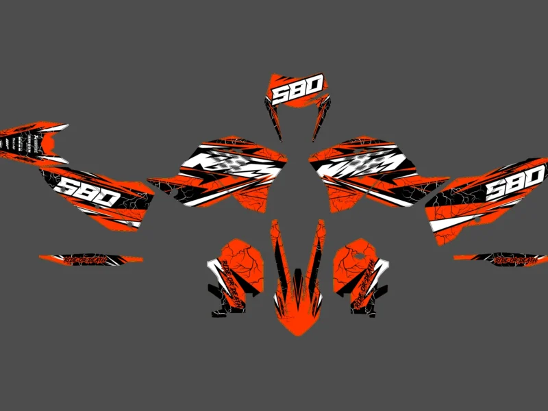 kit déco ktm exc / exc f (2008 2011) stark orange