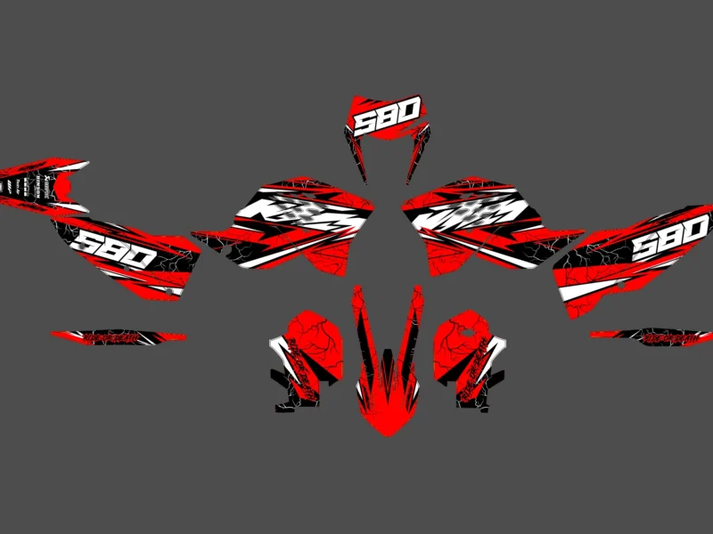 kit déco ktm exc / exc f (2008 2011) stark rouge