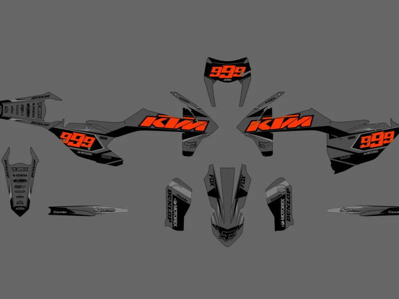 kit déco ktm exc / exc f (2017 2019) racing orange