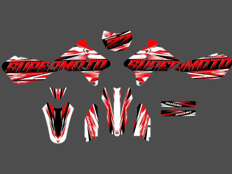 kit déco suzuki drz 400 side rouge