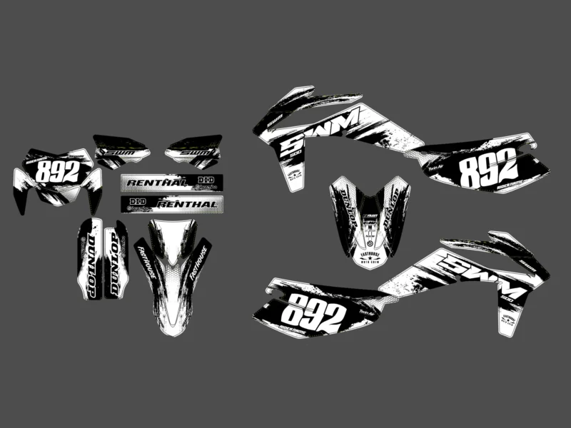 kit déco swm 125 / 300 / 500 (2019 2022) race blanc