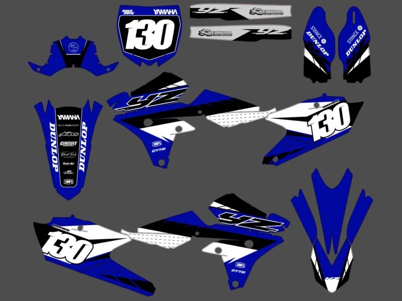 kit déco yamaha 450 yzf (2014 2017) factory bleu