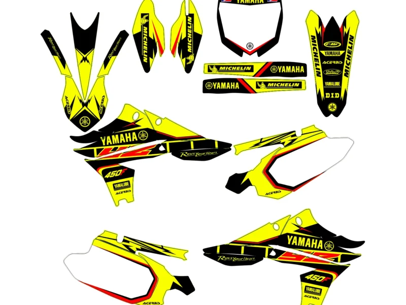 kit déco yamaha 450 yzf (2014 2017) factory jaune